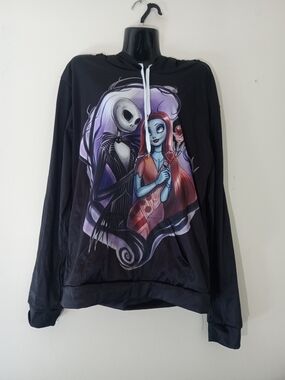 Nightmare Before Christmas Graphic Black Hoodie With Jack And Sally